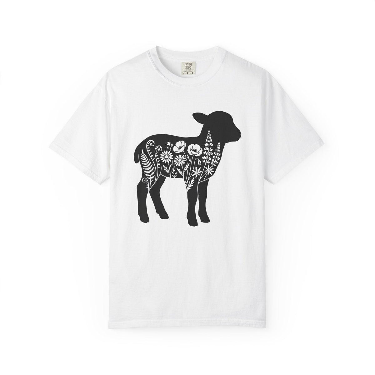 Lamb Flower Shirt Easter Nature Unisex Gift Shadow Tee product image 1