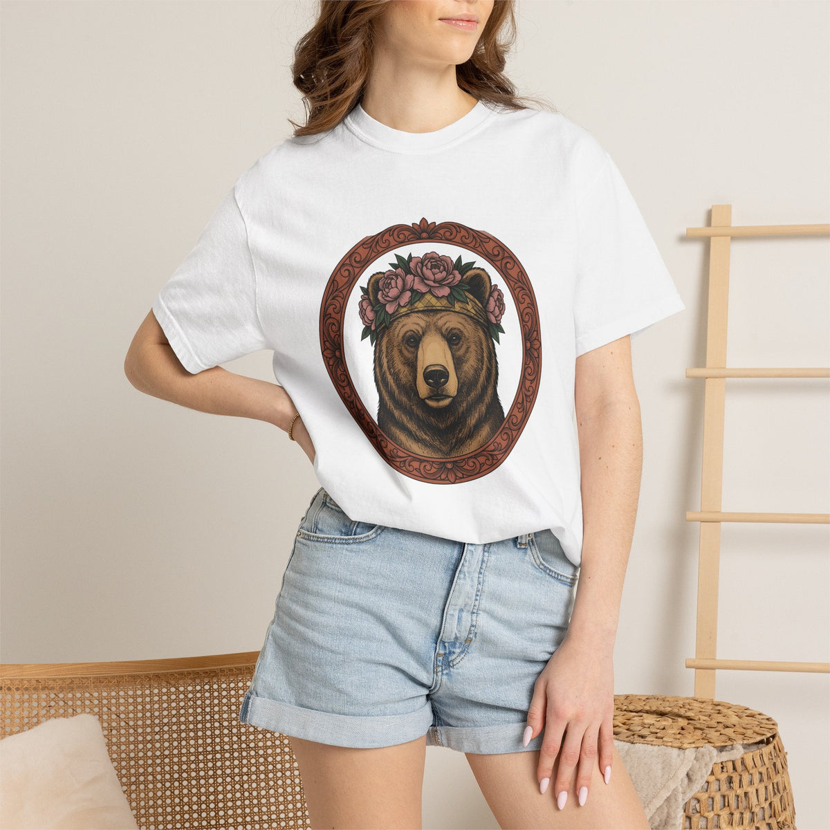 Bear Floral Crown Shirt Animals & Flowers Nature Unisex product image 6