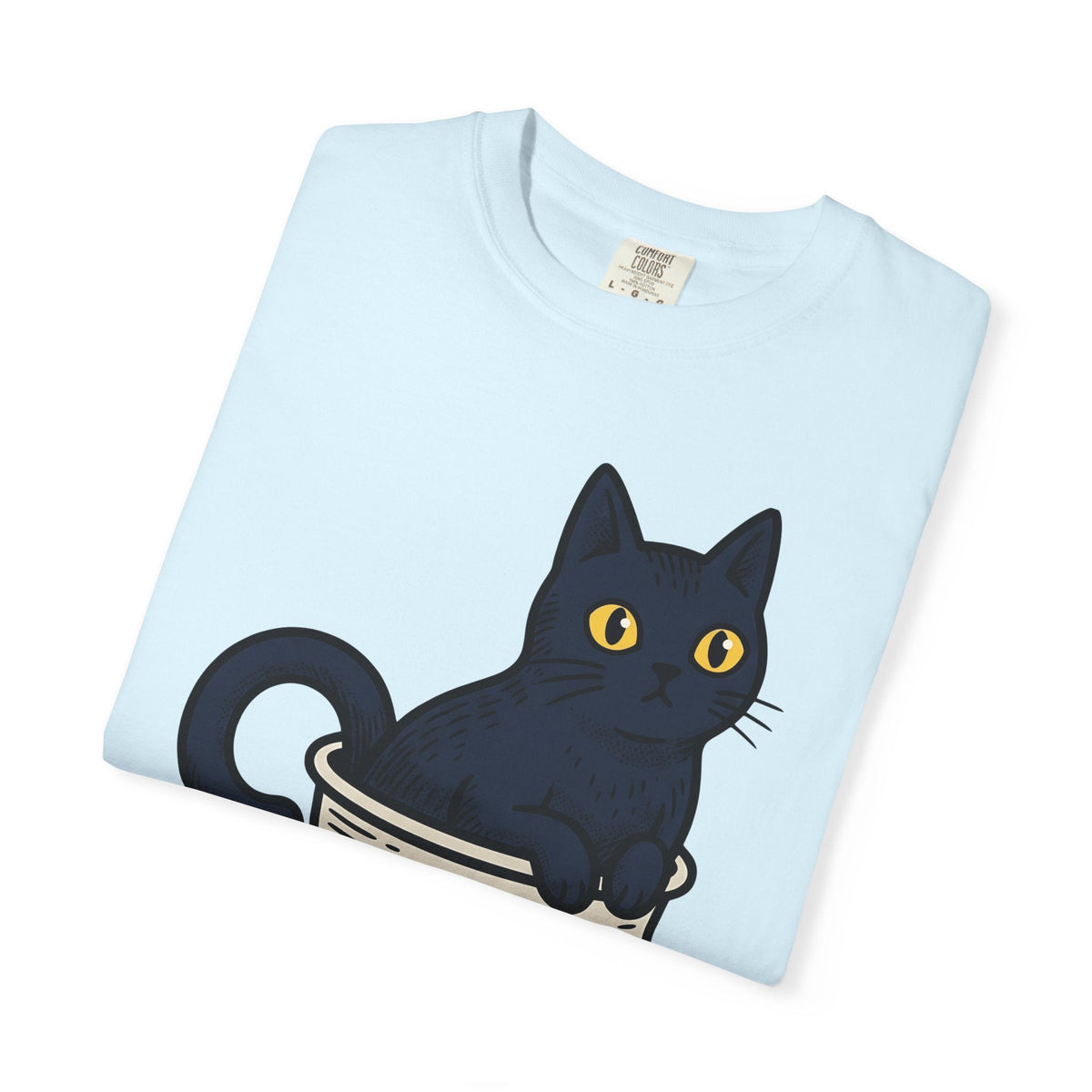 Black Cat Coffee Mug Shirt Halloween Espresso Unisex Gift Comic Tee Cat Mug