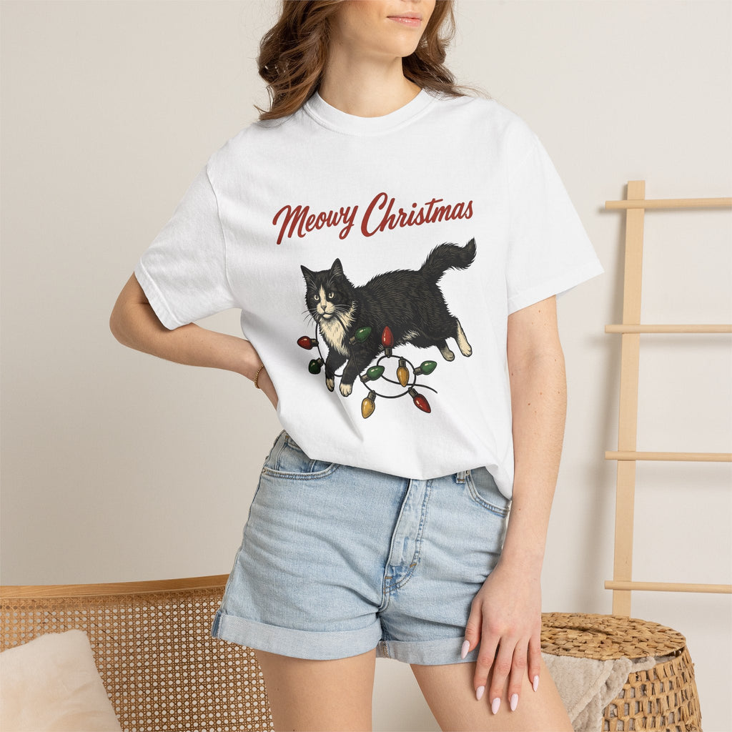 Black Kitty Shirt Christmas Animal Unisex Gift Sketch Tee product image 6
