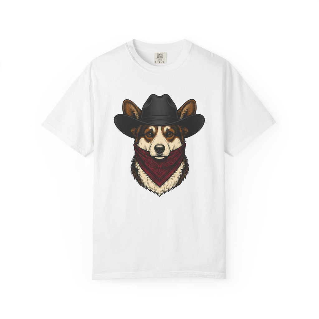 Corgi Cowboy Shirt Dog Western Unisex Gift Detailed Tee product image 1