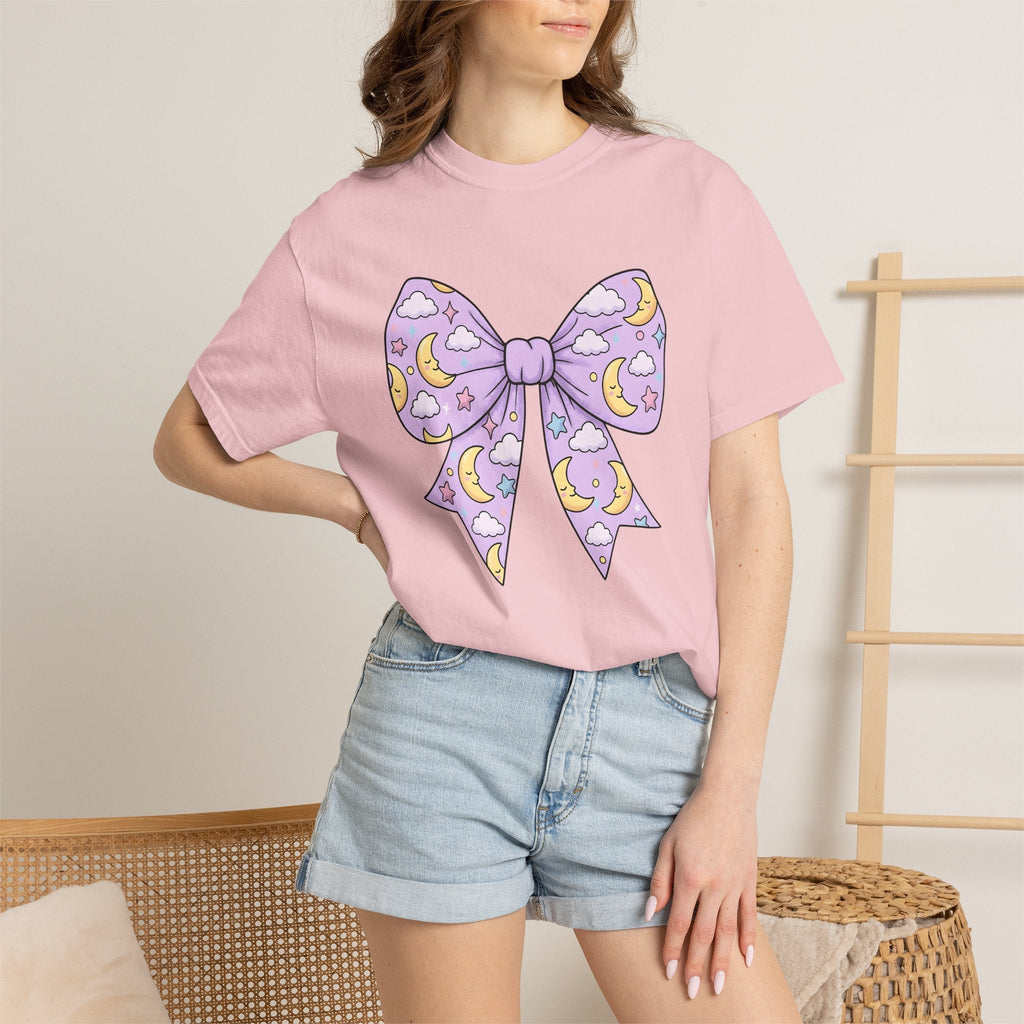 Night Bow Shirt Celestial Sweet Unisex Gift Hand Drawn Tee product image 12