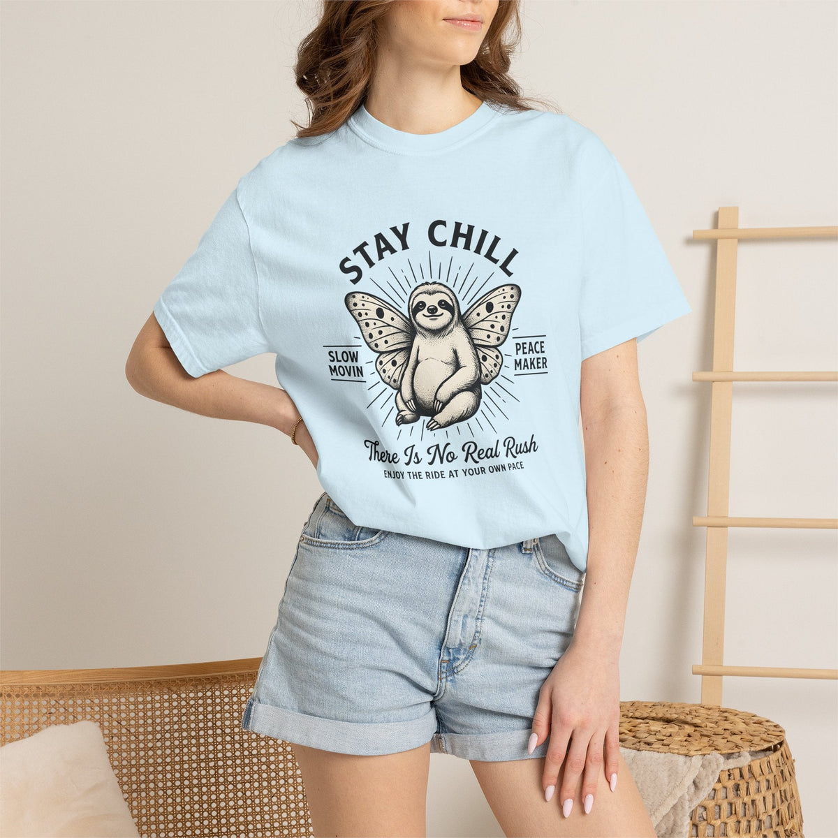Sloth Flutter Shirt Fauna Gift Women Cartoon Tee T-Shirt product image 9