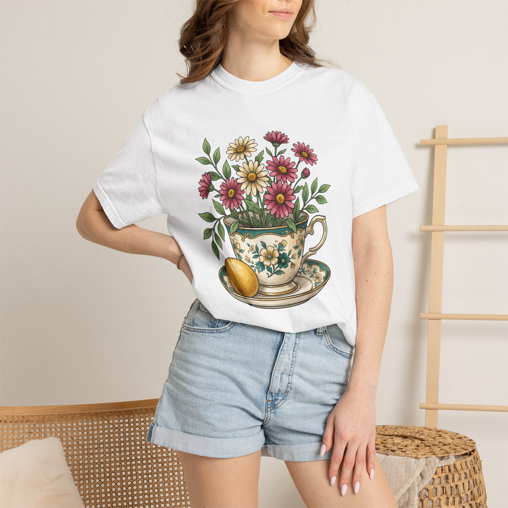 Floral Teacup Shirt Easter Unisex Gift Vintage Tee T-Shirt product image 6