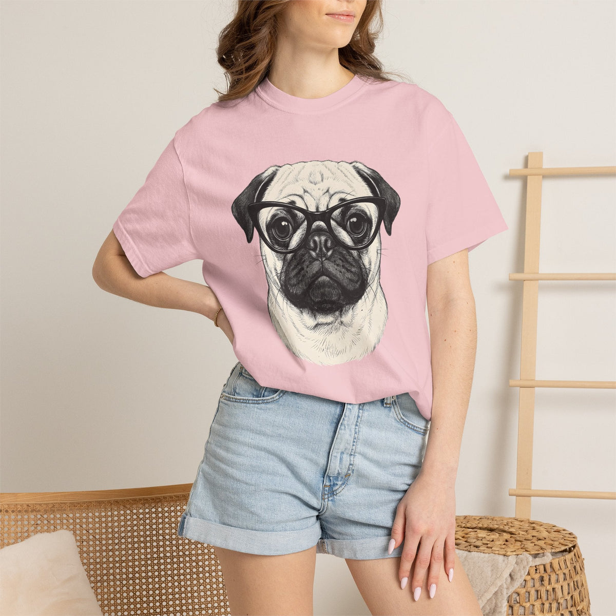 Pug Canine Shirt Dog Wildlife Unisex Gift Line Art Tee product image 12