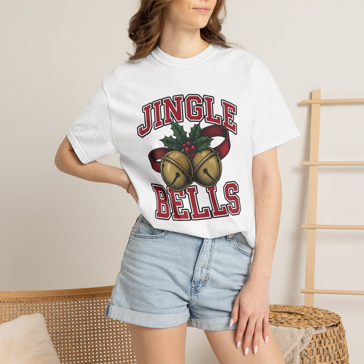 Jingle Bells Farmhouse T-Shirt – Rustic Christmas Pine product image 6