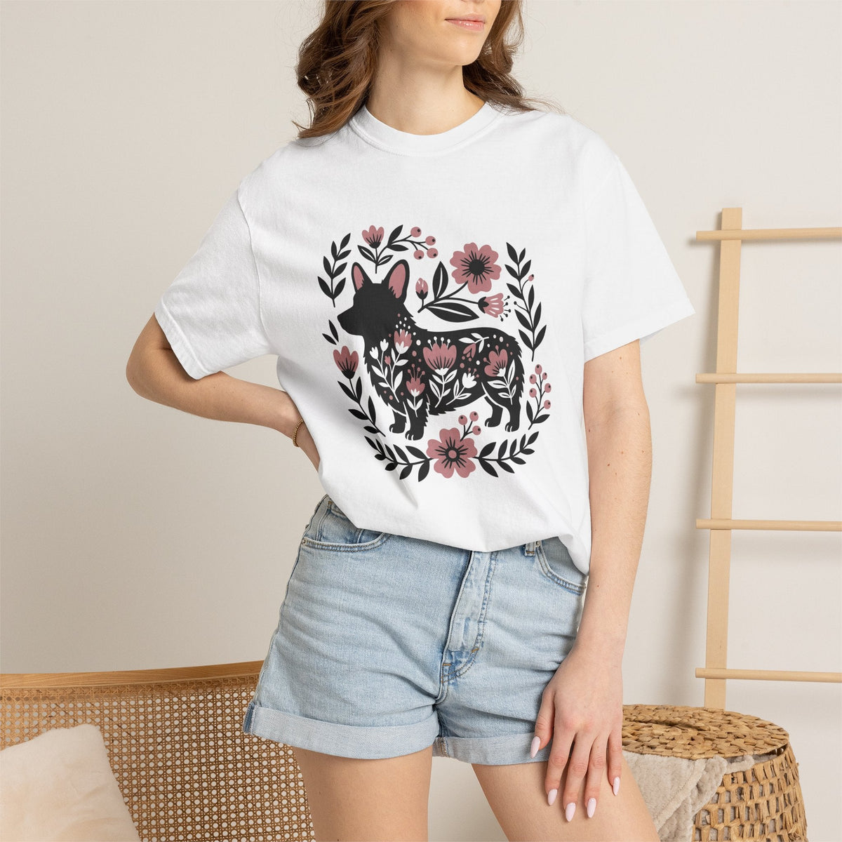 Corgi Puppy Shirt Dog Botanical Unisex Gift Boho Tee product image 6