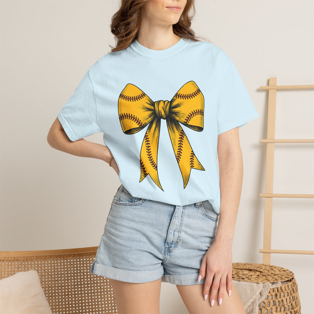 Softball Ribbon Bow Shirt Competition Gift Women Cartoon product image 9