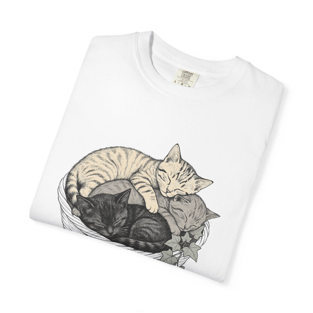 Napping Cats Shirt Cat Wildlife Unisex Gift Line Art Tee product image 5