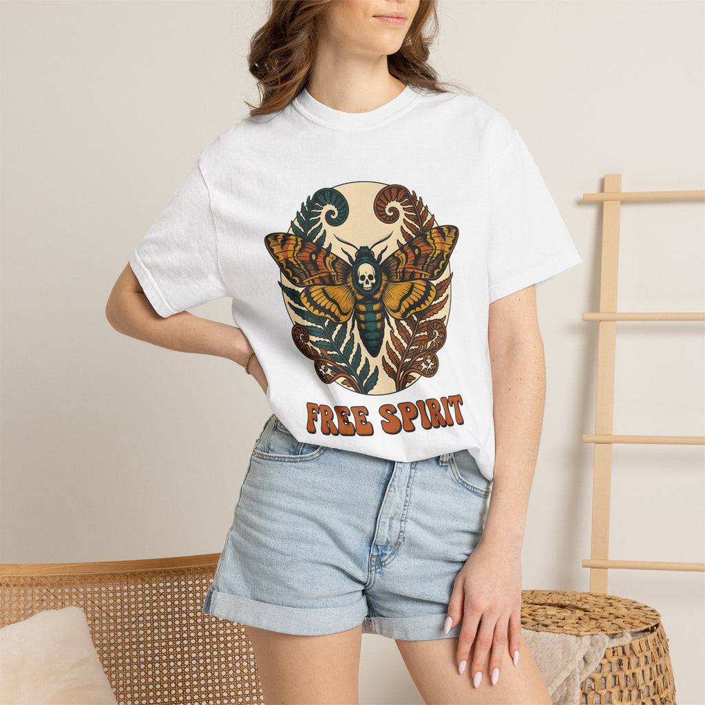 Moth Skull Shirt Boho Chic Gothic Unisex Gift Psychedelic product image 7