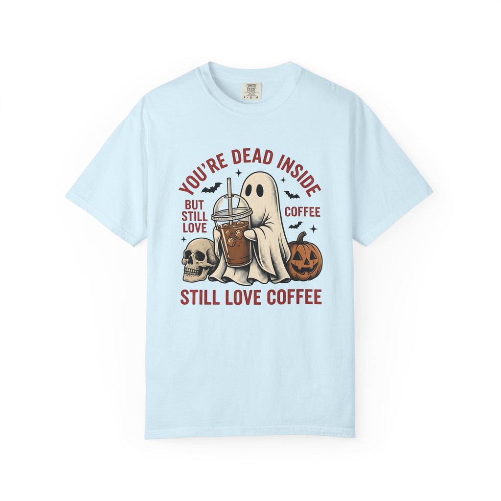 Phantom Coffee Tumbler Shirt Halloween Cafe Unisex Gift Weathered Tee Travel Mug