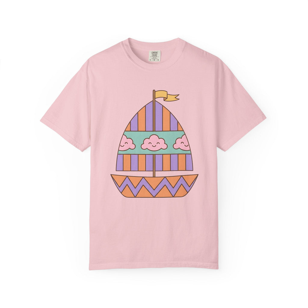 Sailboat Drawing Shirt Cute Ocean Unisex Gift Cartoon Tee product image 3