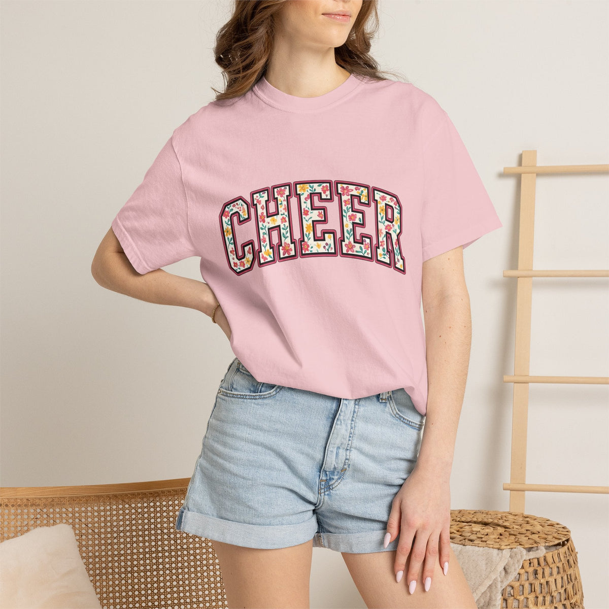 Varsity Blossom Text Shirt Cheer Petals Gift Women Heavy product image 12