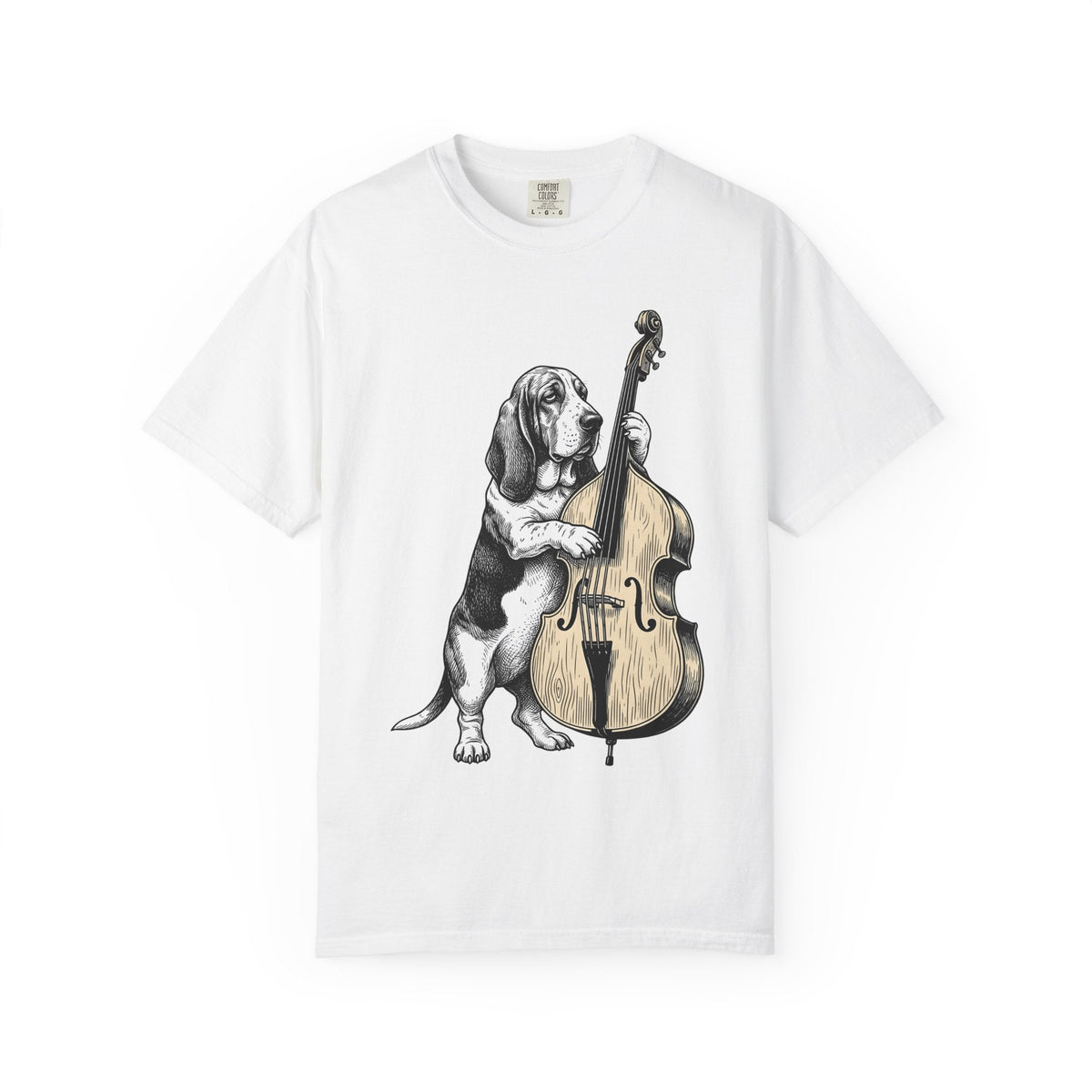 Basset Hound Shirt Dog Music Unisex Gift Hand Drawn Tee product image 1