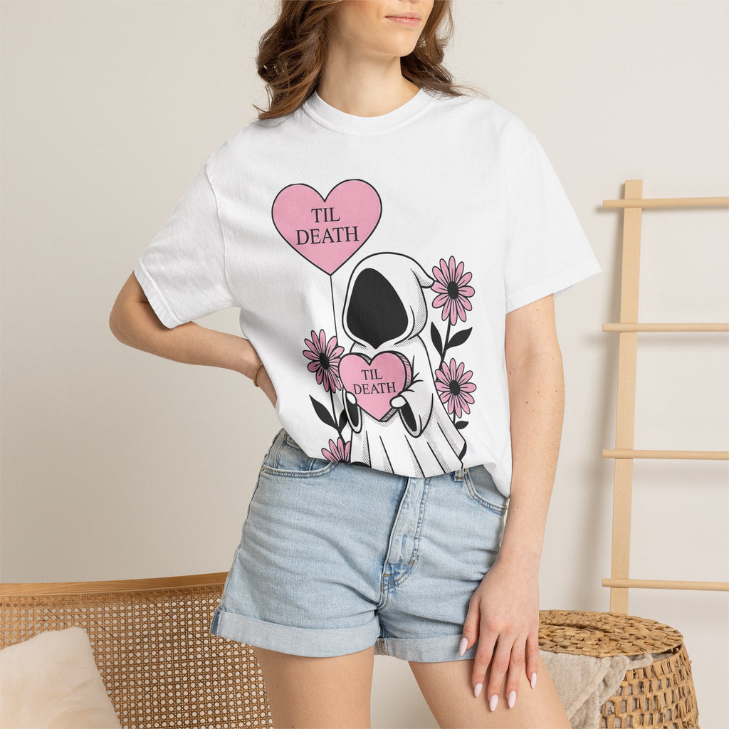 Skull Grim Shirt Halloween Macabre Unisex Gift Line Art Tee product image 7