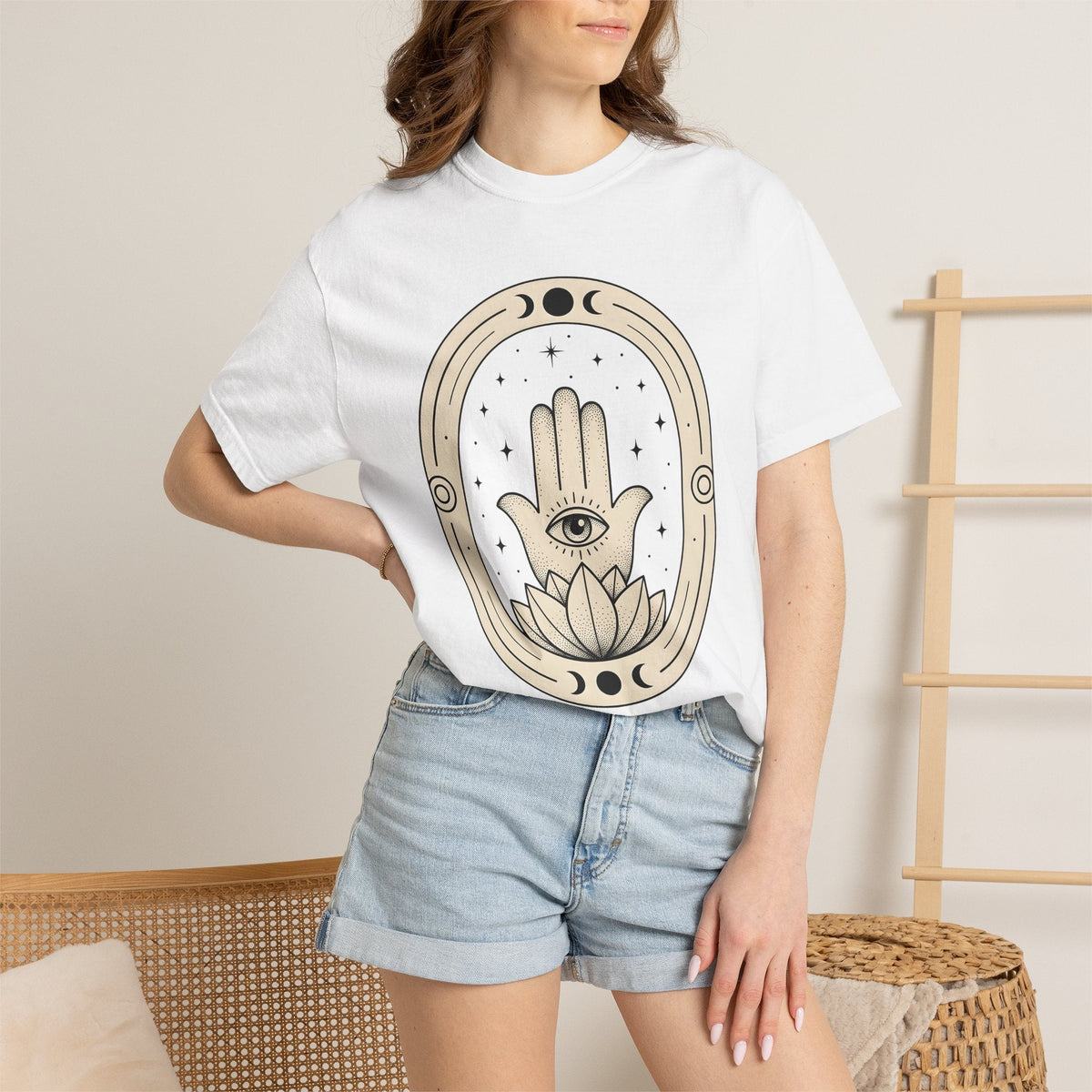 Hamsa Hand Shirt Boho Chic Spiritual Unisex Gift Mystical Tee Hand Of Fatima