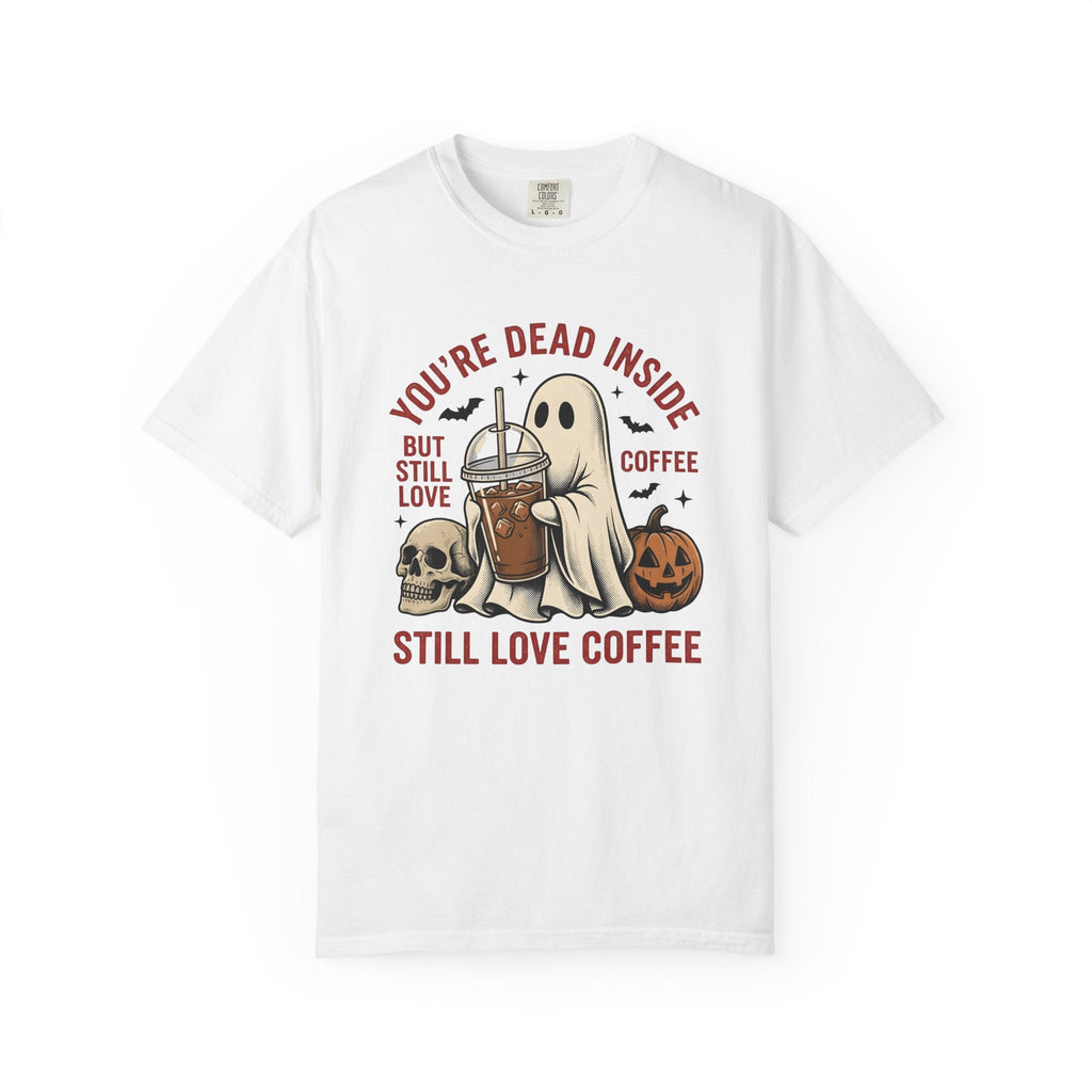 Phantom Coffee Tumbler Shirt Halloween Cafe Unisex Gift Weathered Tee Travel Mug