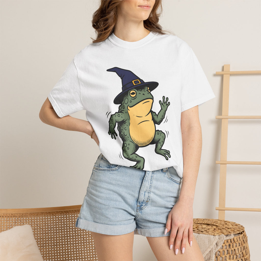 Amphibian Witch Hat Shirt Halloween Pet Unisex Gift Illustration Tee Toadstool