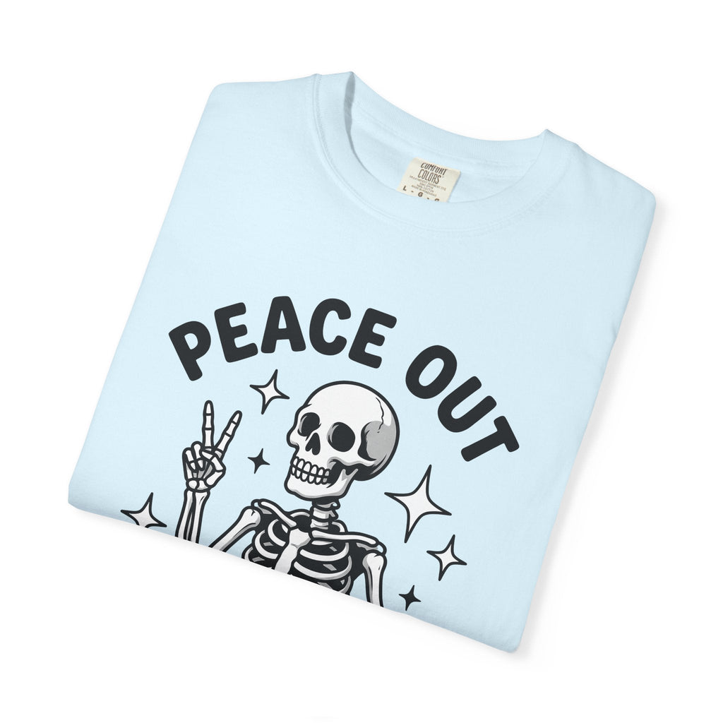 Skull Peace Symbol Shirt Funny Party Gift Women Comic Tee product image 8