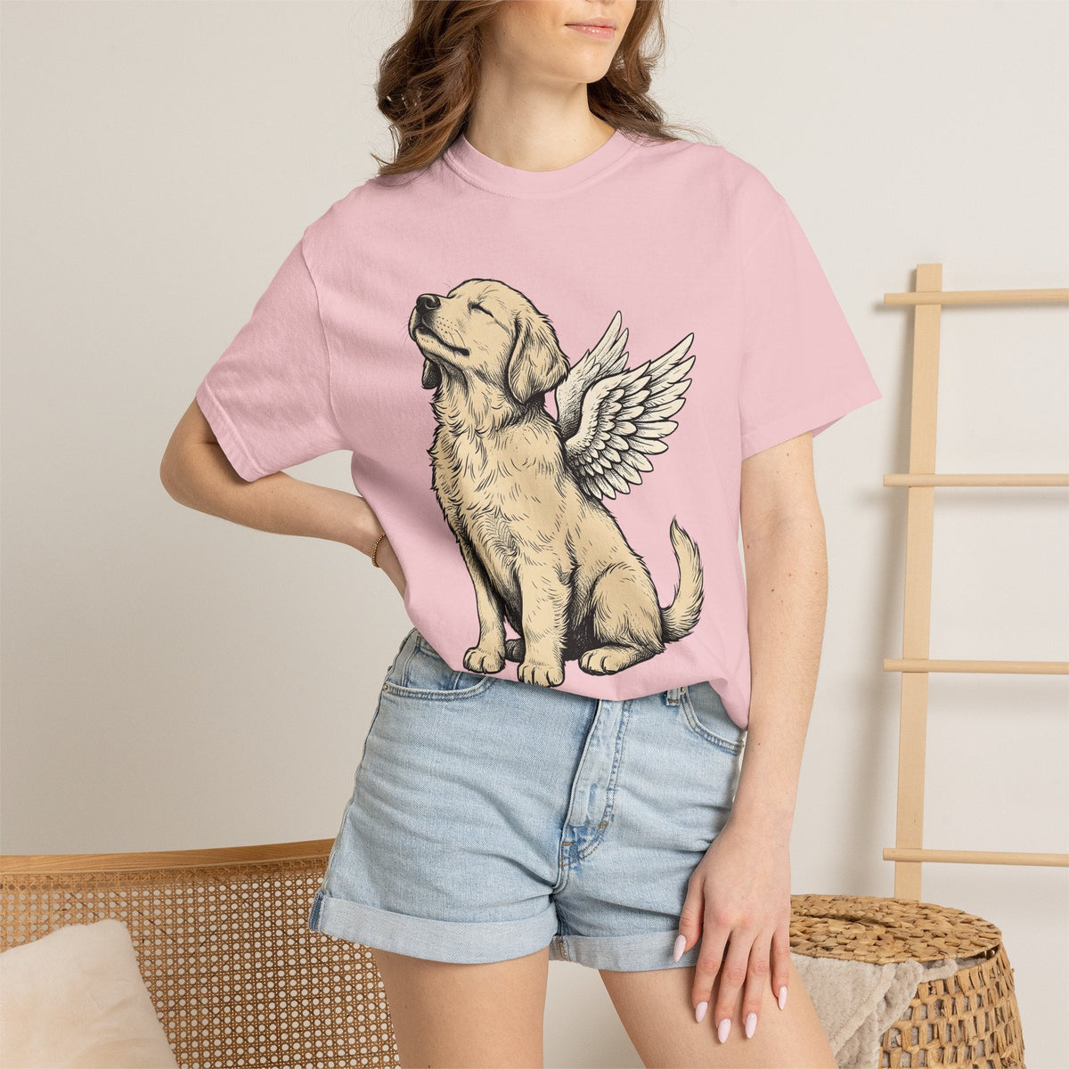 Angel Dog Shirt Unisex Gift Hand Drawn Tee Puppy T-Shirt Fan product image 12