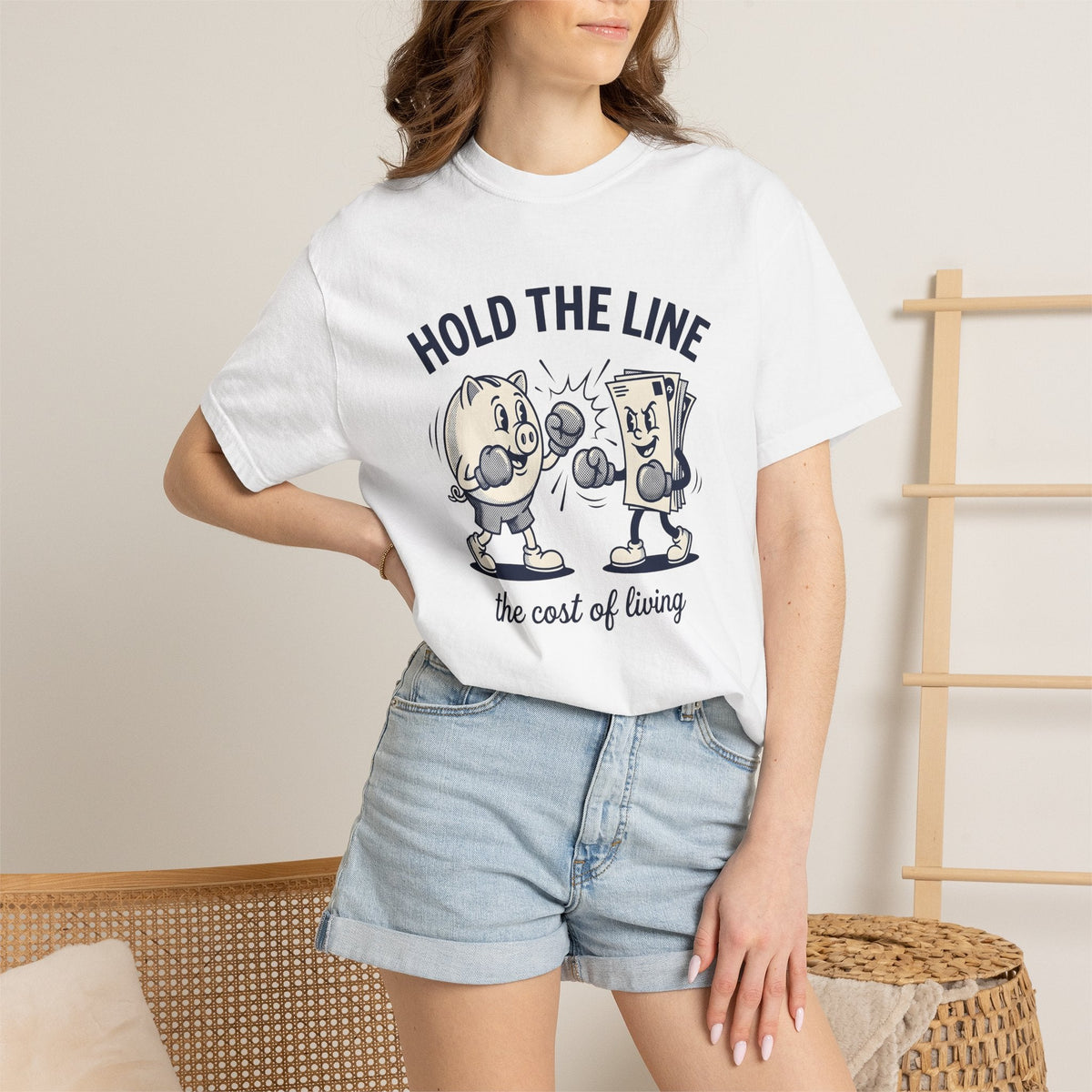Piggy Bank Fight Shirt Funny Money Gift Women Hand Drawn product image 6
