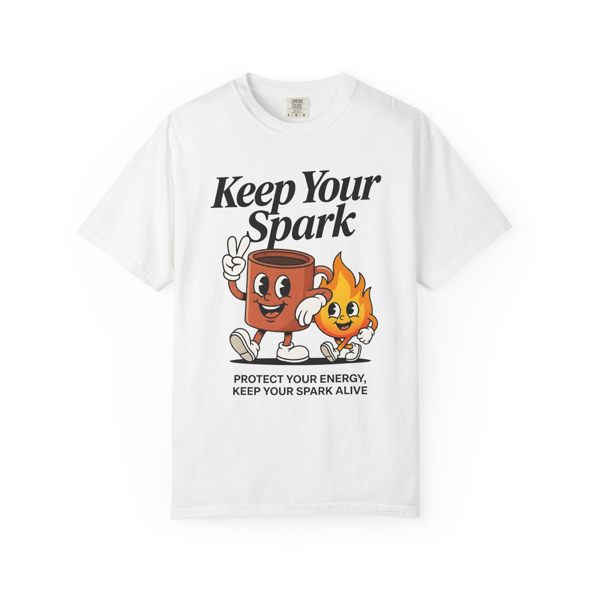 Coffee Cup Fire Shirt Cute Brew Unisex Gift Comic Tee Coffee Cup T-Shirt Kawaii