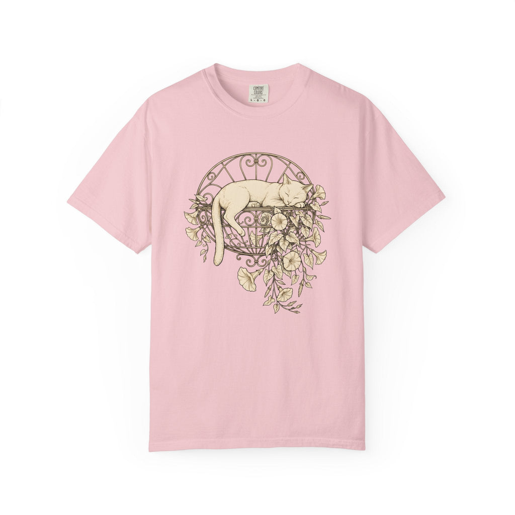 Napping Cat Shirt Botanicals Gift Women Retro Tee Kitten product image 3