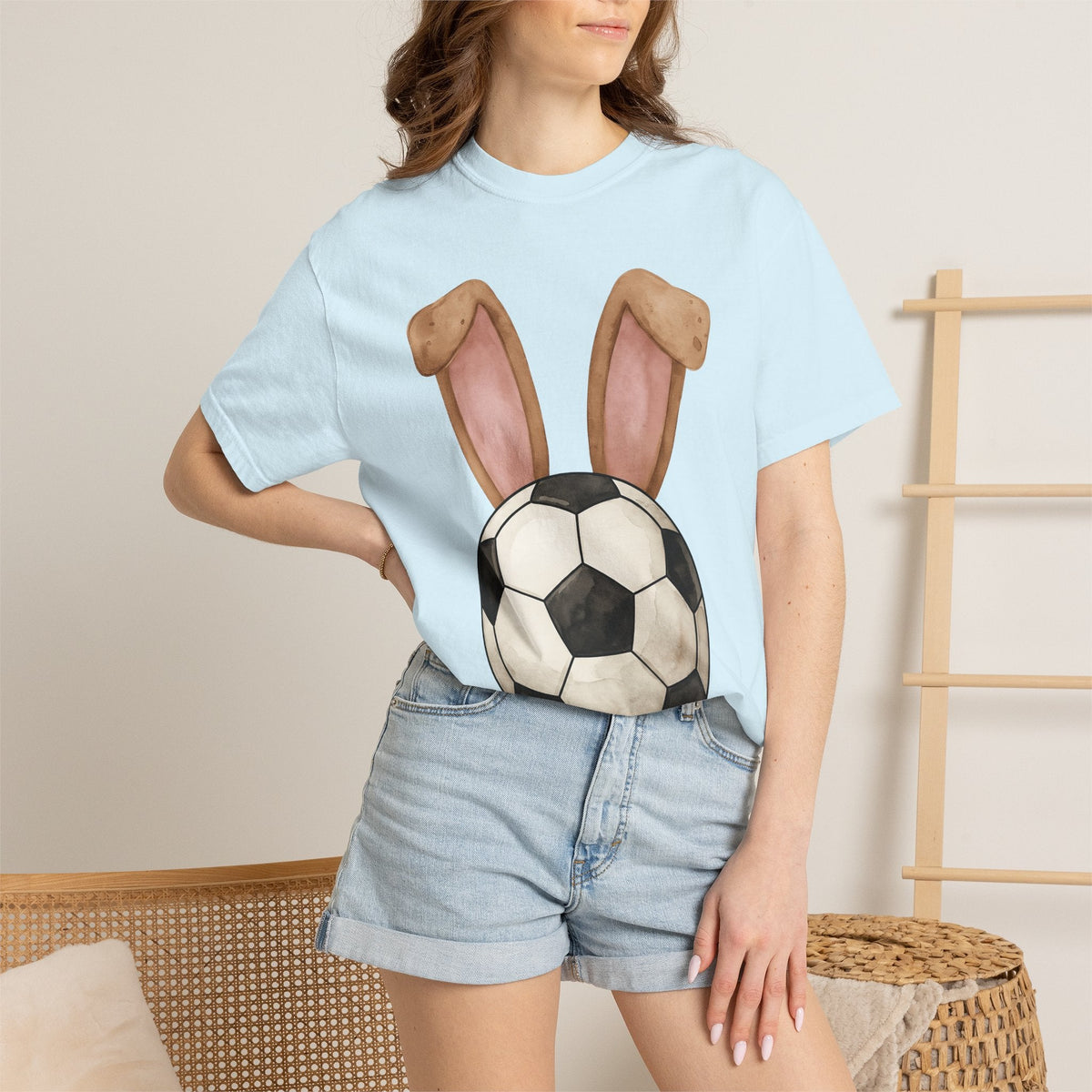 Soccer Ball Bunny Ears Shirt Easter Sports Unisex Gift product image 9