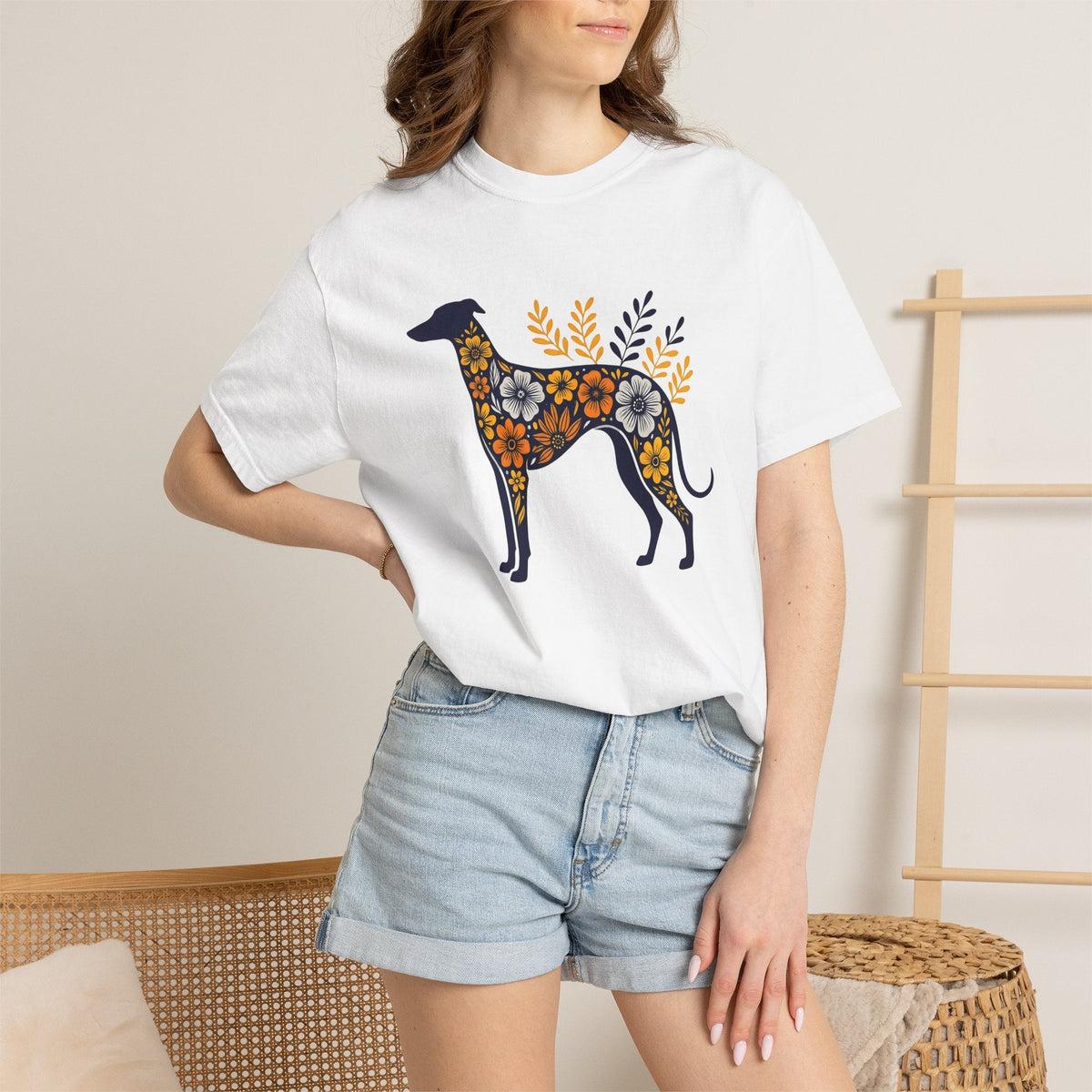 Greyhound Puppy Shirt Dog Wilderness Unisex Gift Flower Tee product image 6