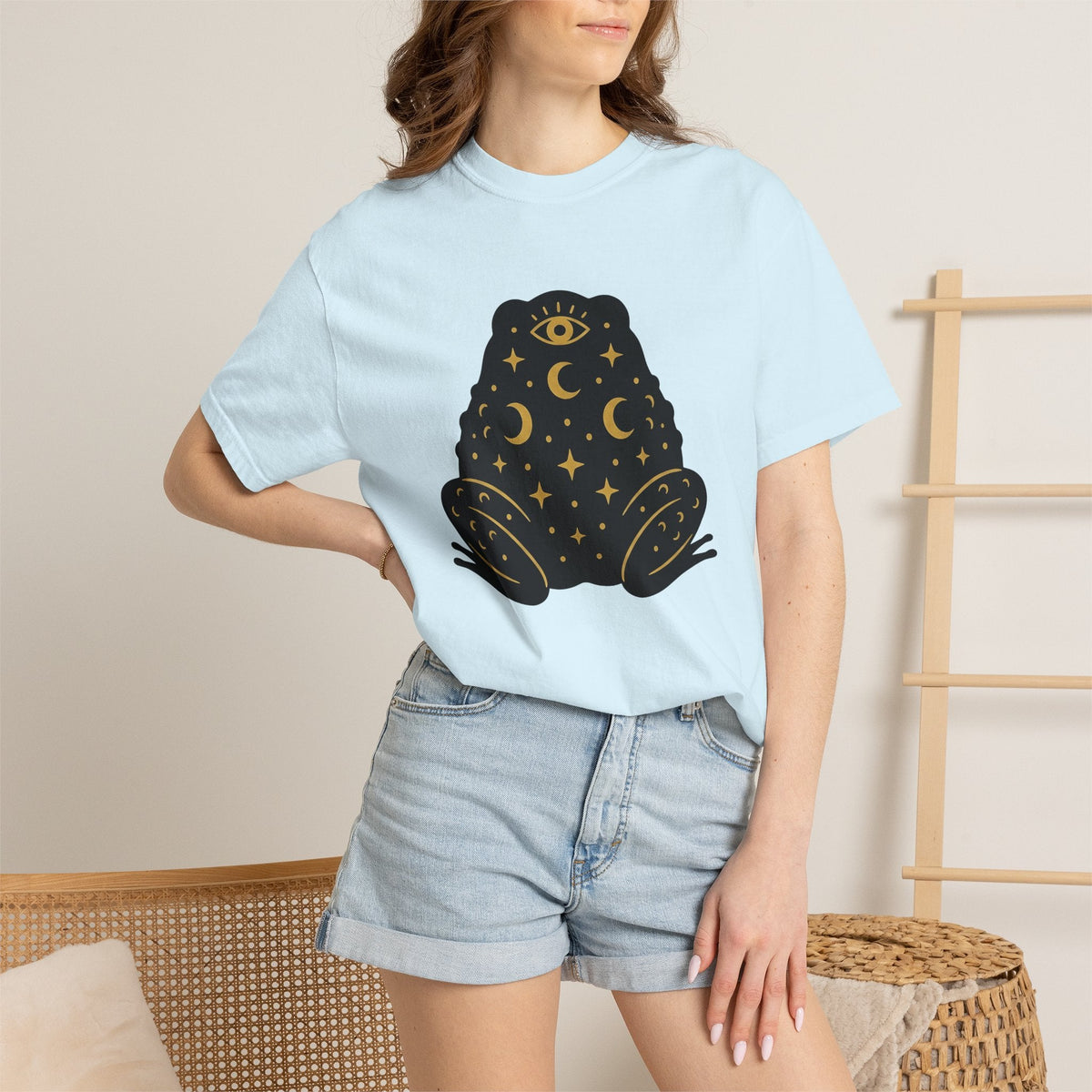 Mystical Frog Shirt Boho Chic Astrology Unisex Gift Minimal product image 9