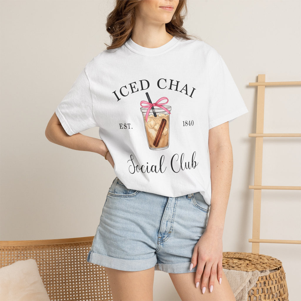 Iced Chai Cup Shirt Coffee Tea Unisex Gift Hand Drawn Tee Chai Mug T-Shirt