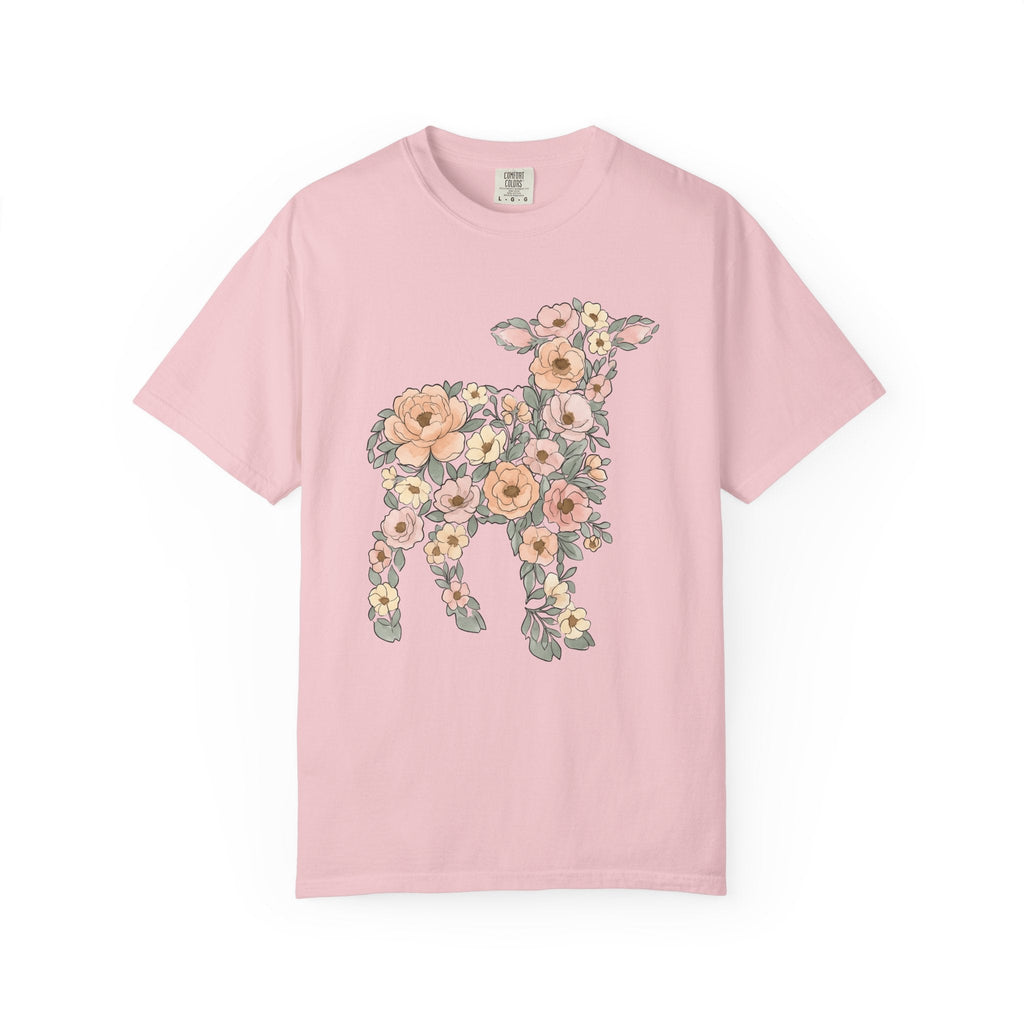 Floral Lamb Shirt Easter Spring Unisex Gift Watercolor Tee product image 3