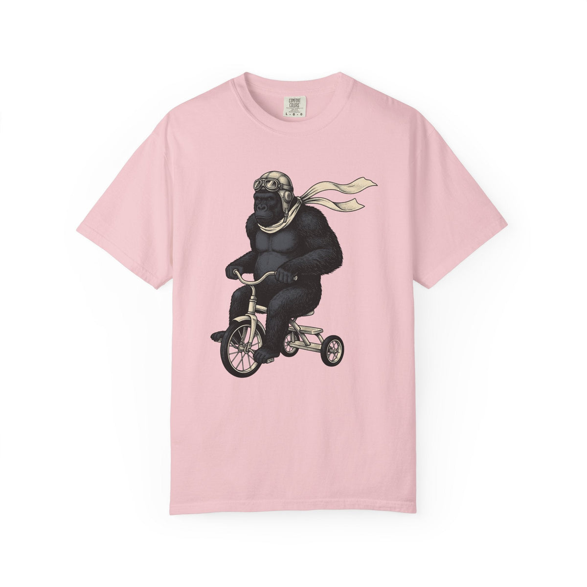 Ape Bike Shirt Animals Jokes Gift Women Retro Tee Monkey Bike T-Shirt Wildlife Fan Prank Graphic Tshirt Sketch Pilot Cap Tshirt