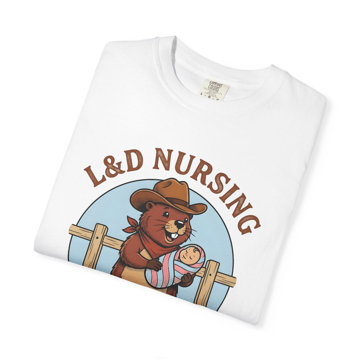 Cowboy Beaver Shirt Nurses Animal Gift Women Cartoon Tee product image 5