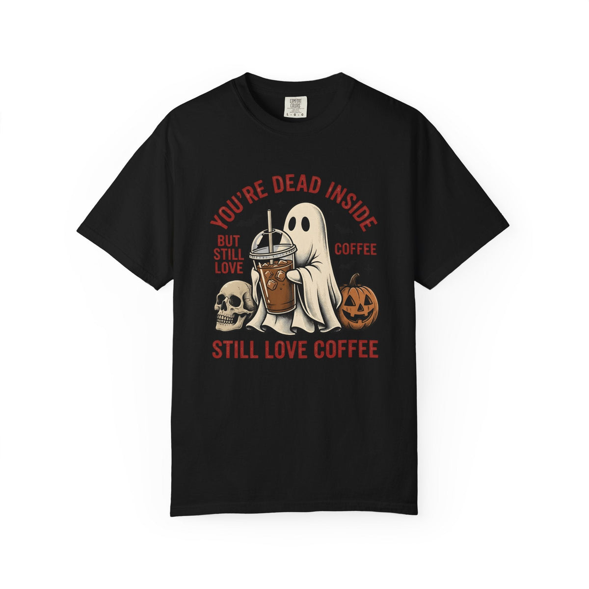 Phantom Coffee Tumbler Shirt Halloween Cafe Unisex Gift Weathered Tee Travel Mug
