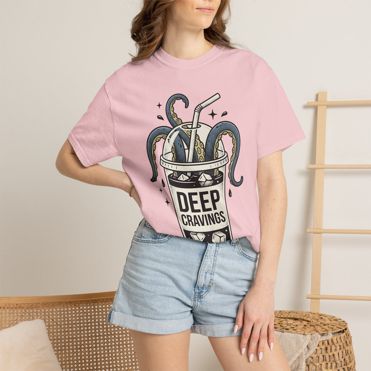 Octopus Cup Shirt Coffee Saltwater Unisex Gift Cartoon Tee Mug T-Shirt Coffee