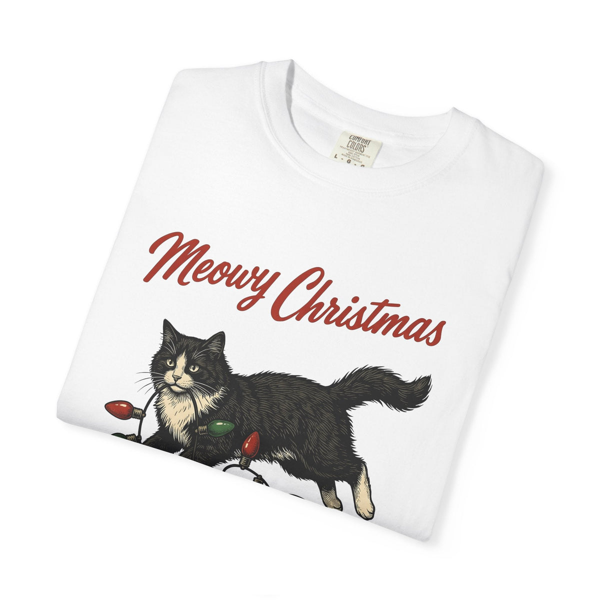 Black Kitty Shirt Christmas Animal Unisex Gift Sketch Tee product image 5