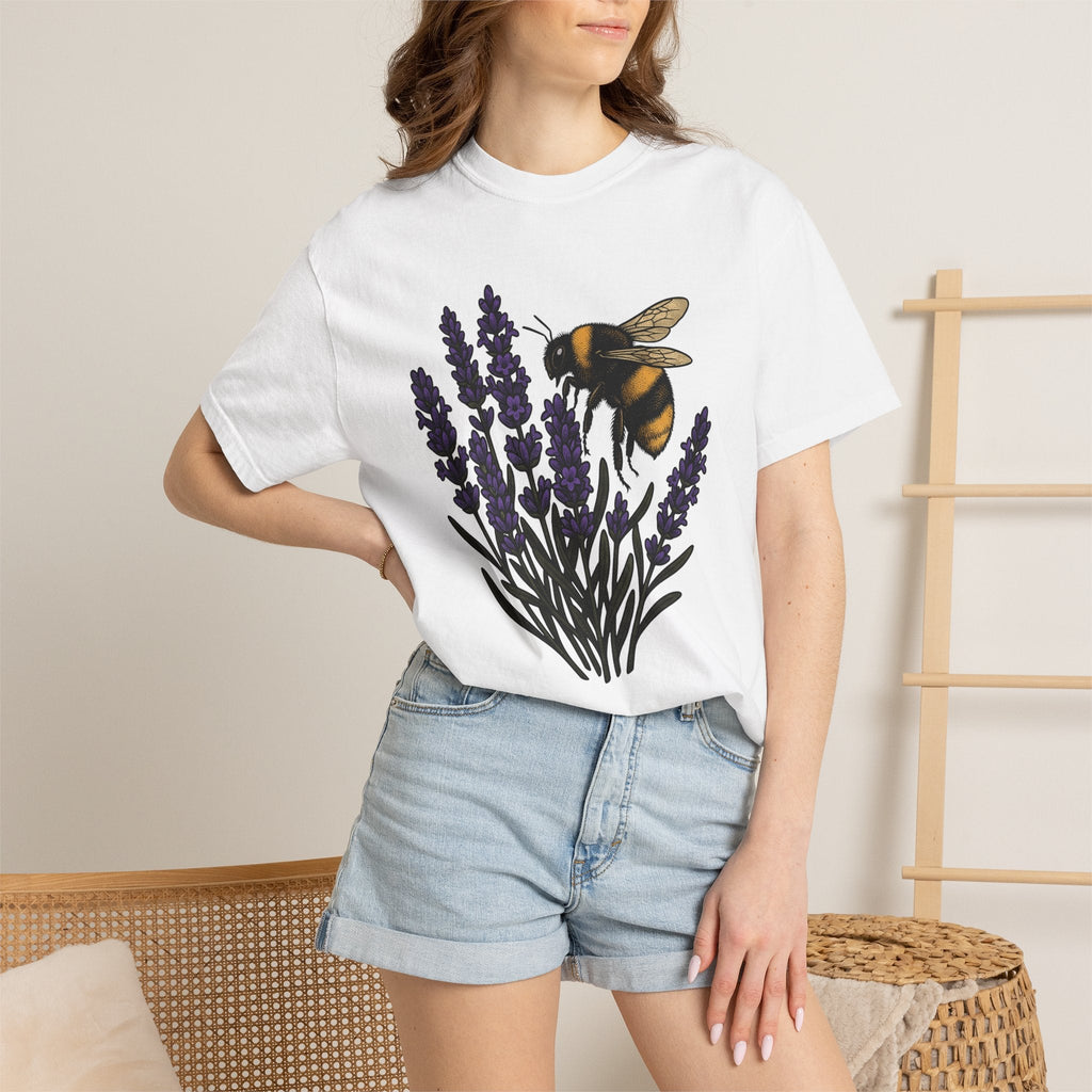 Honeybee Lavender Shirt Mom Outdoors Gift for Women Floral product image 6