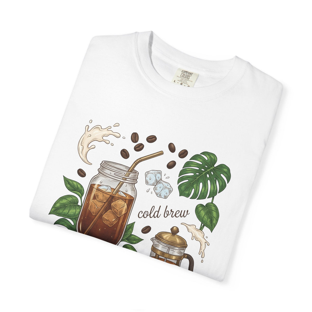 Iced Coffee Jar Shirt Coffee Foodie Unisex Gift Hand Drawn Tee Cold Brew T-Shirt