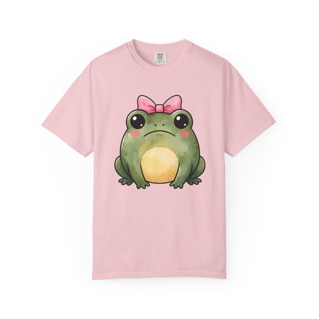 Frog Bow Clip Shirt Animals Rustic Unisex Gift Playful Tee product image 3