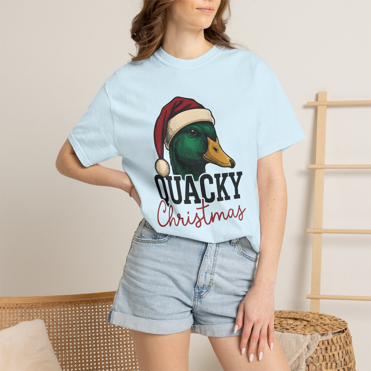 Duck Santa Hat Shirt Christmas Animal Unisex Gift Vintage Tee Mallard T-Shirt
