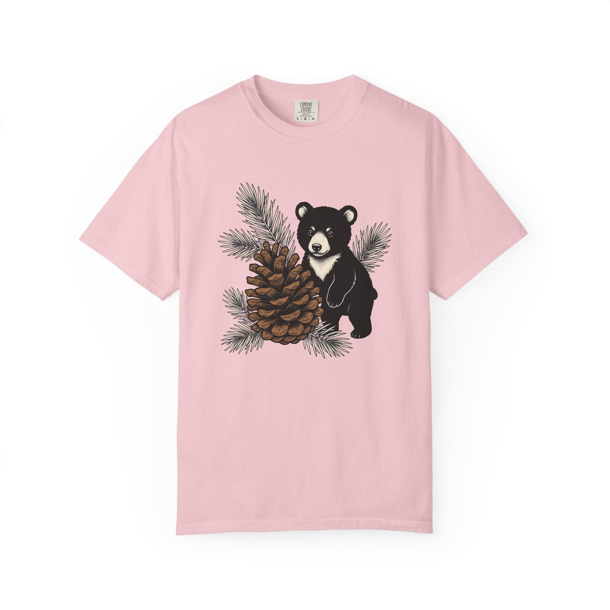 Bear Pinecone Shirt Animals Forest Unisex Gift Block Print product image 3