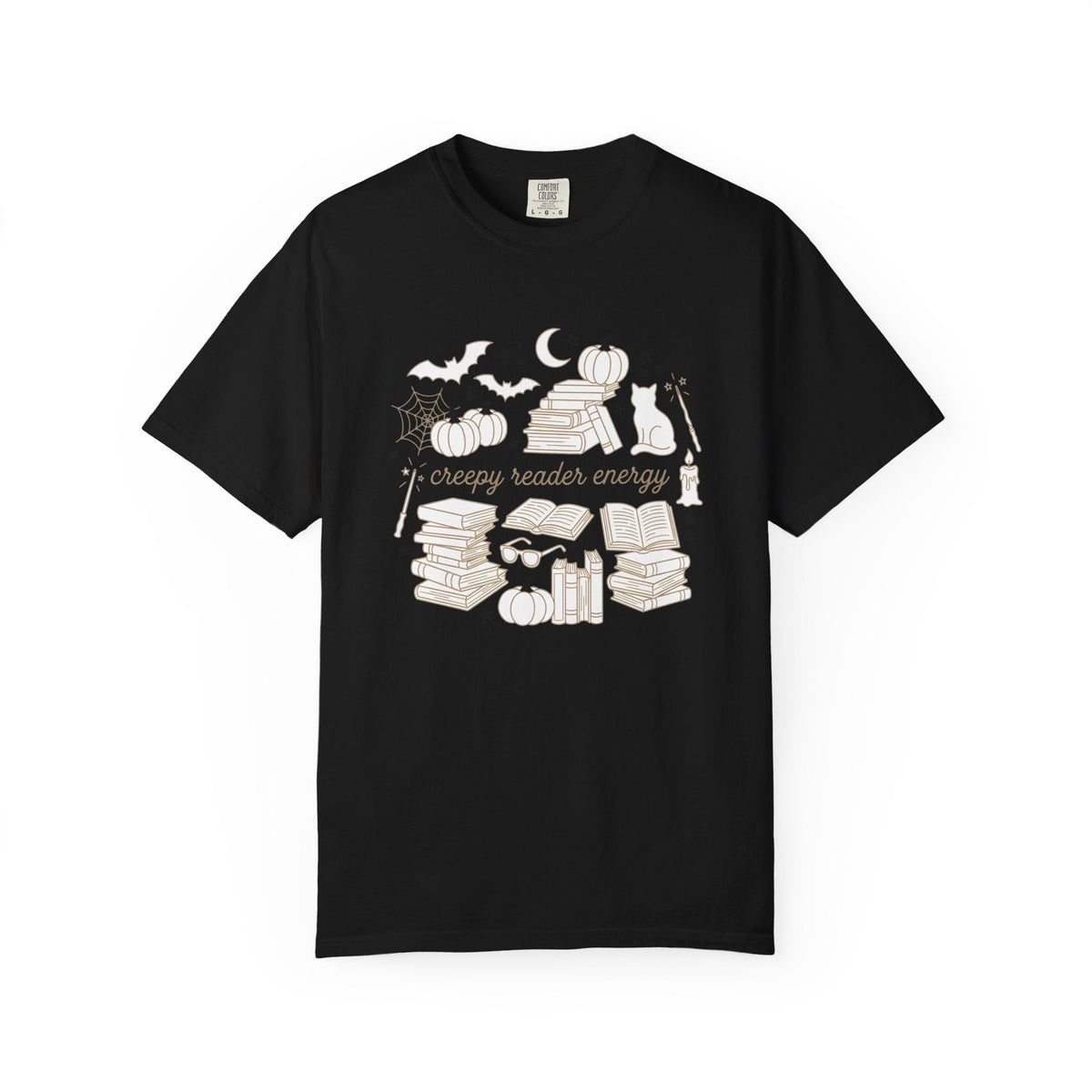 Creepy Book Pile Shirt Halloween Reader Unisex Gift Sketch product image 4