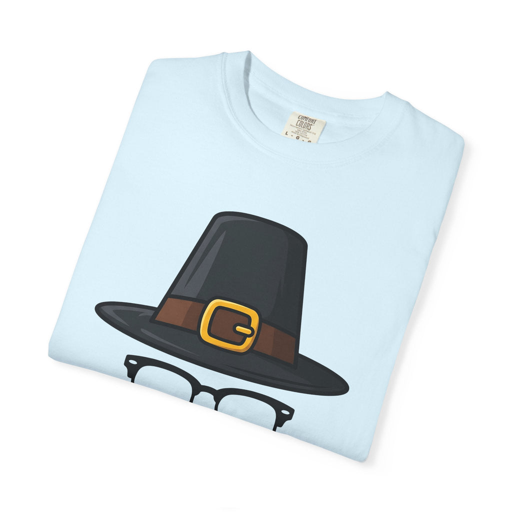 Pilgrim Hat Cartoon T-Shirt – Funny Thanksgiving Prank Humor, Unisex Graphic Tee