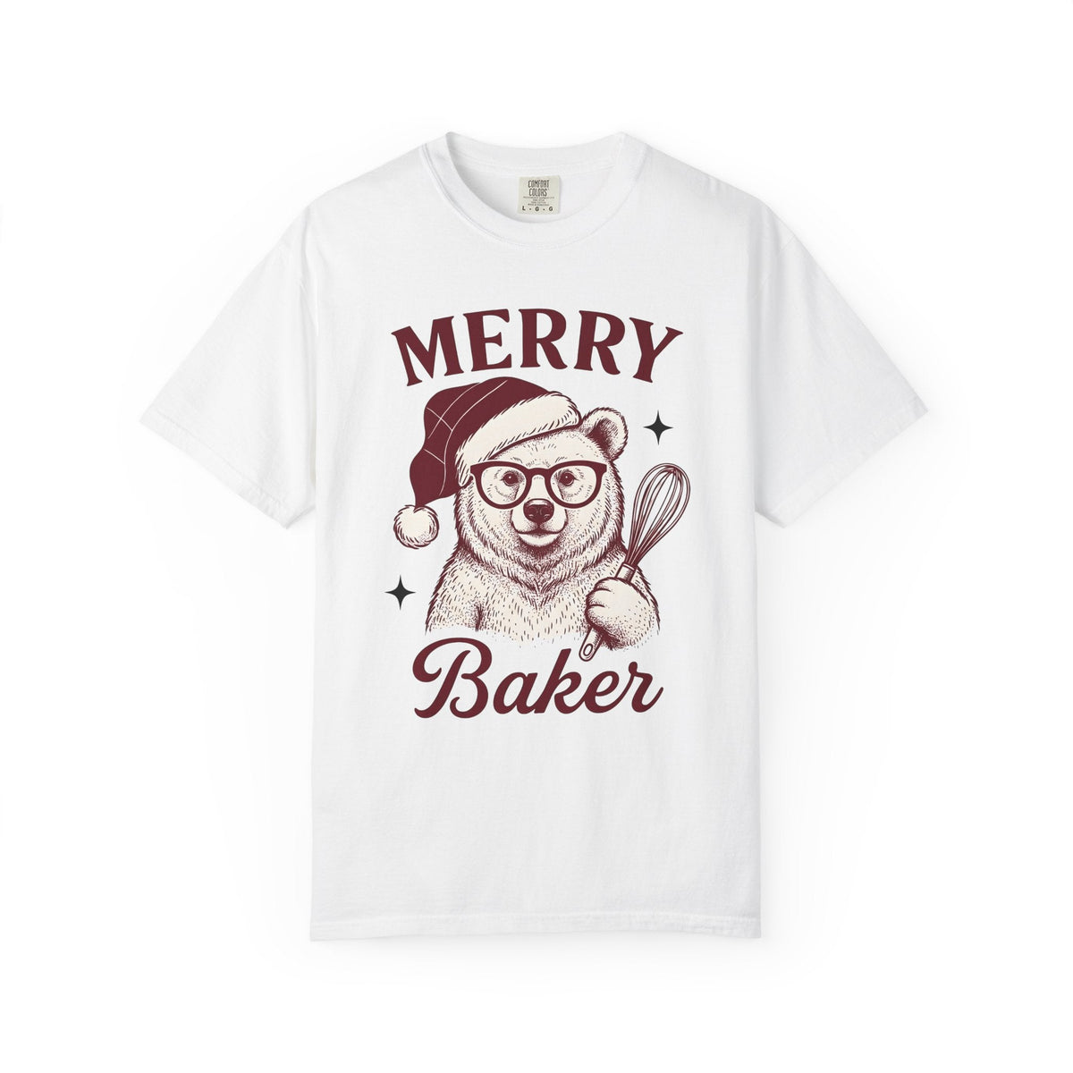 Bear Festive Hat Shirt Christmas Dessert Unisex Gift Doodle Tee Teddy T-Shirt