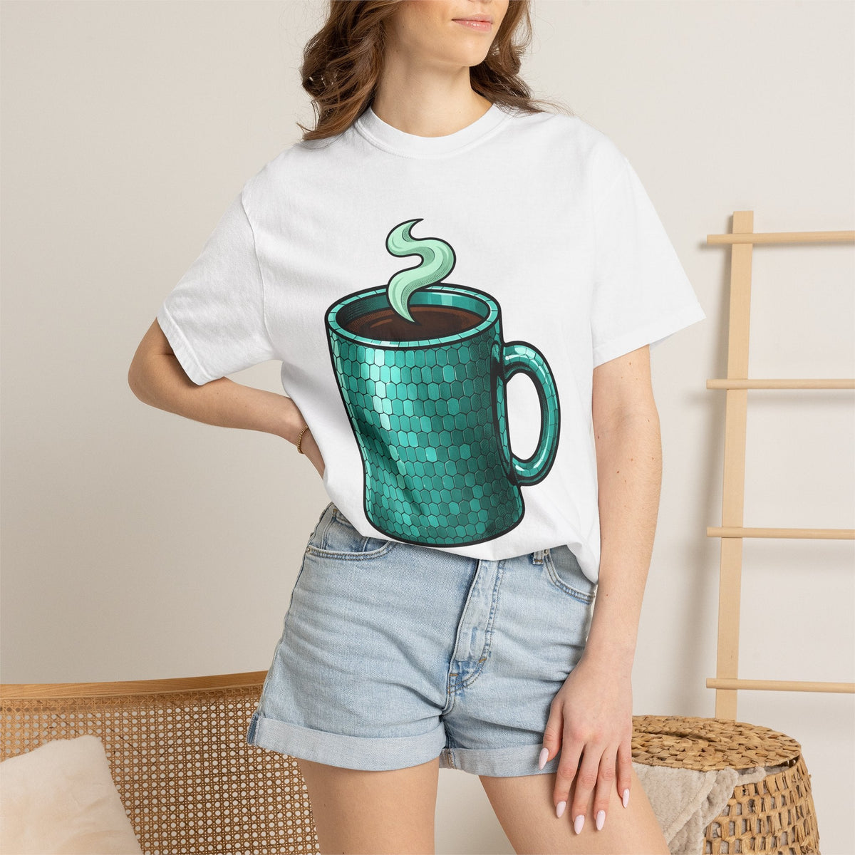 Coffee Mug Shirt Coffee Work Unisex Gift Cartoon Tee Mug T-Shirt Coffee Fan