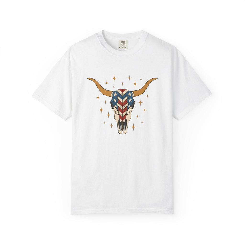 Longhorn Skull Shirt 4th Of July American Gift Women Tribal product image 1