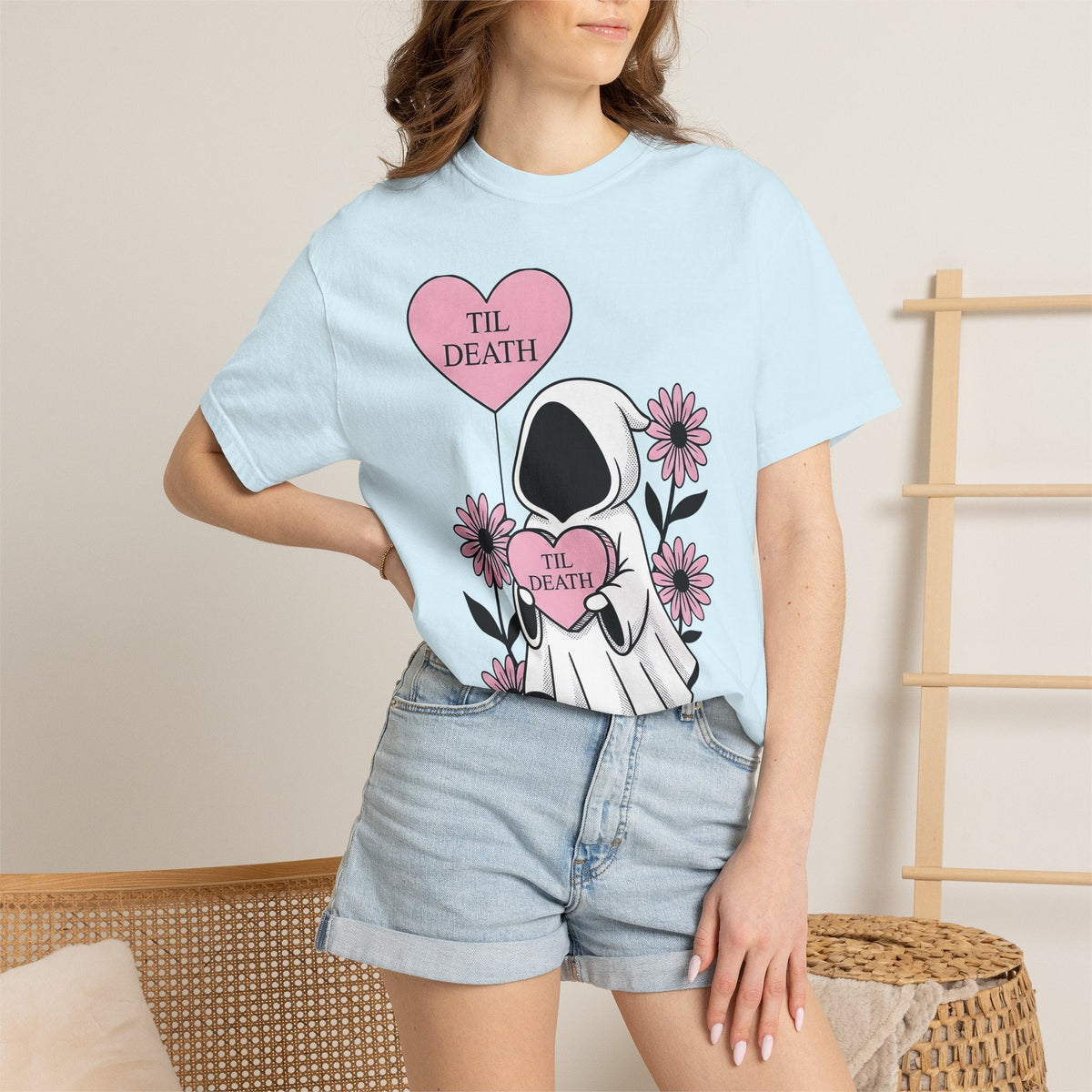 Skull Grim Shirt Halloween Macabre Unisex Gift Line Art Tee product image 10