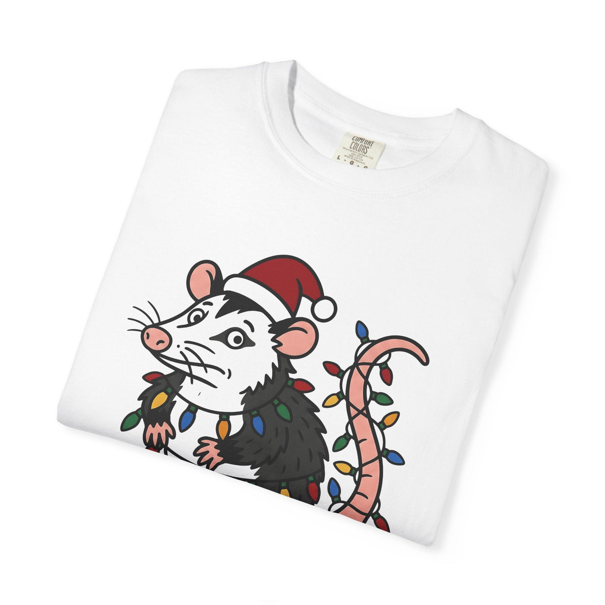 Possum Christmas Hat Shirt Christmas Pet Unisex Gift Doodle Tee Opossum T-Shirt