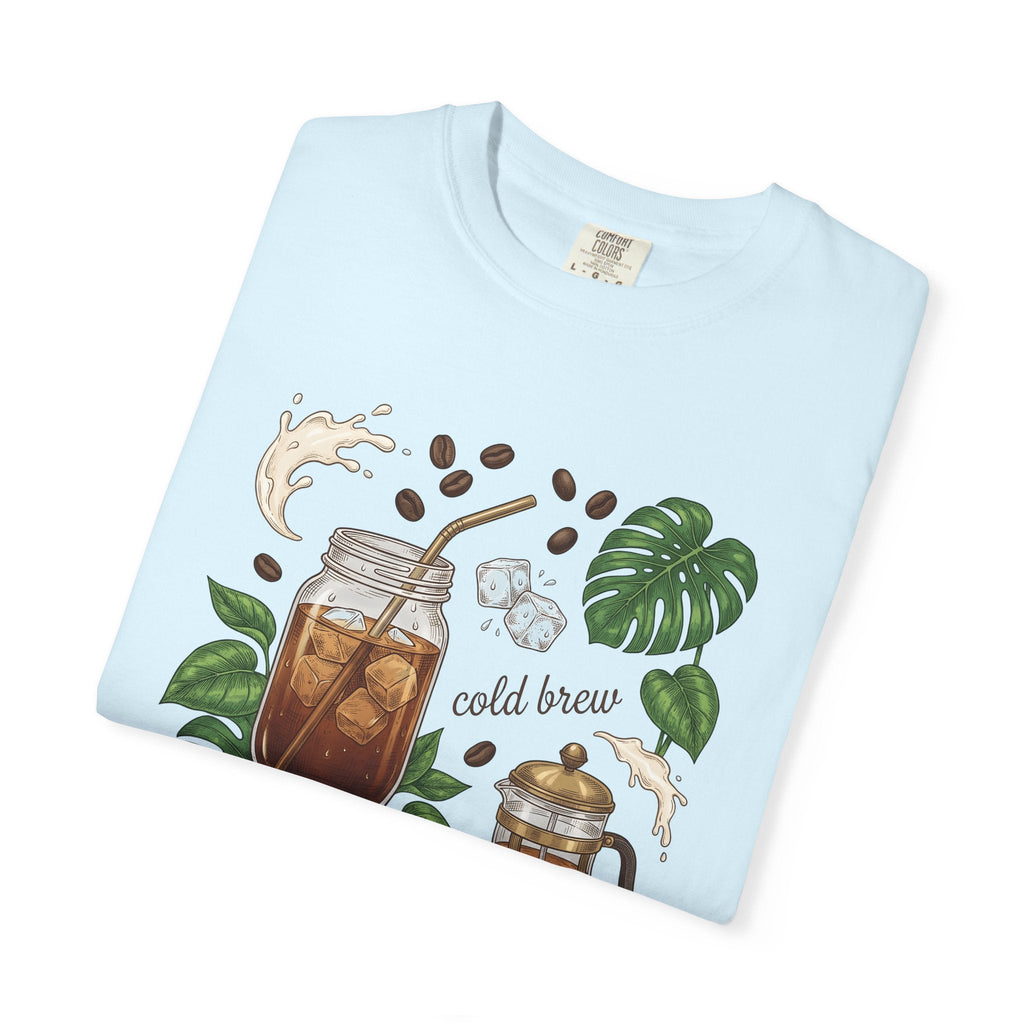 Iced Coffee Jar Shirt Coffee Foodie Unisex Gift Hand Drawn Tee Cold Brew T-Shirt
